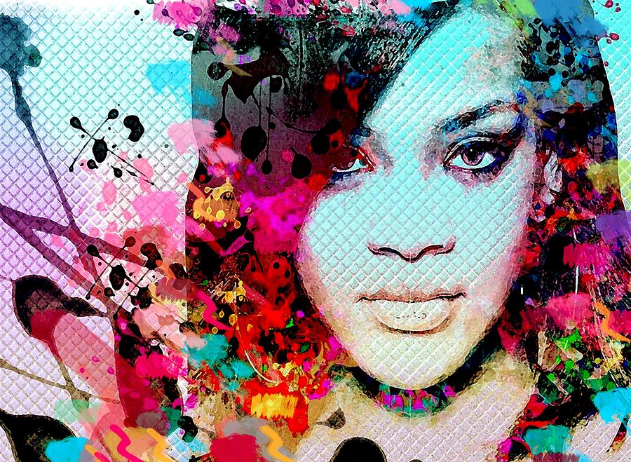 Rihanna #3 Painting by Bogdan Floridana Oana