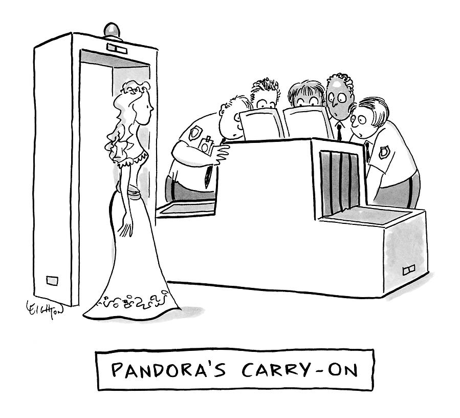 Pandoras Carry-on Drawing by Robert Leighton