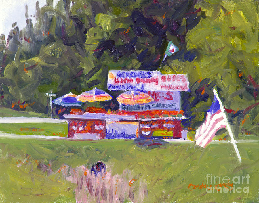 278 Bluffton Peach Stand Painting by Candace Lovely