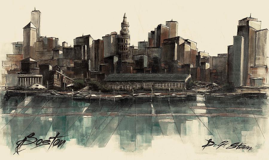 Boston Skyline #28 Painting by Diane Strain