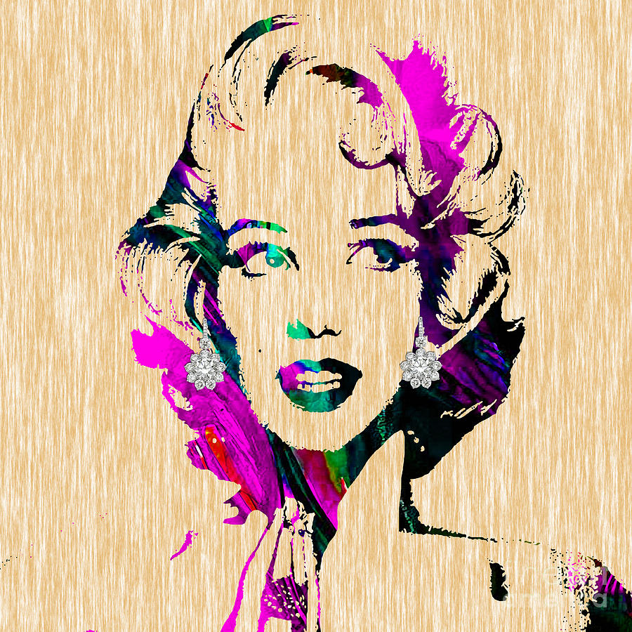 Marilyn Monroe Diamond Earring Collection #28 Mixed Media by Marvin Blaine