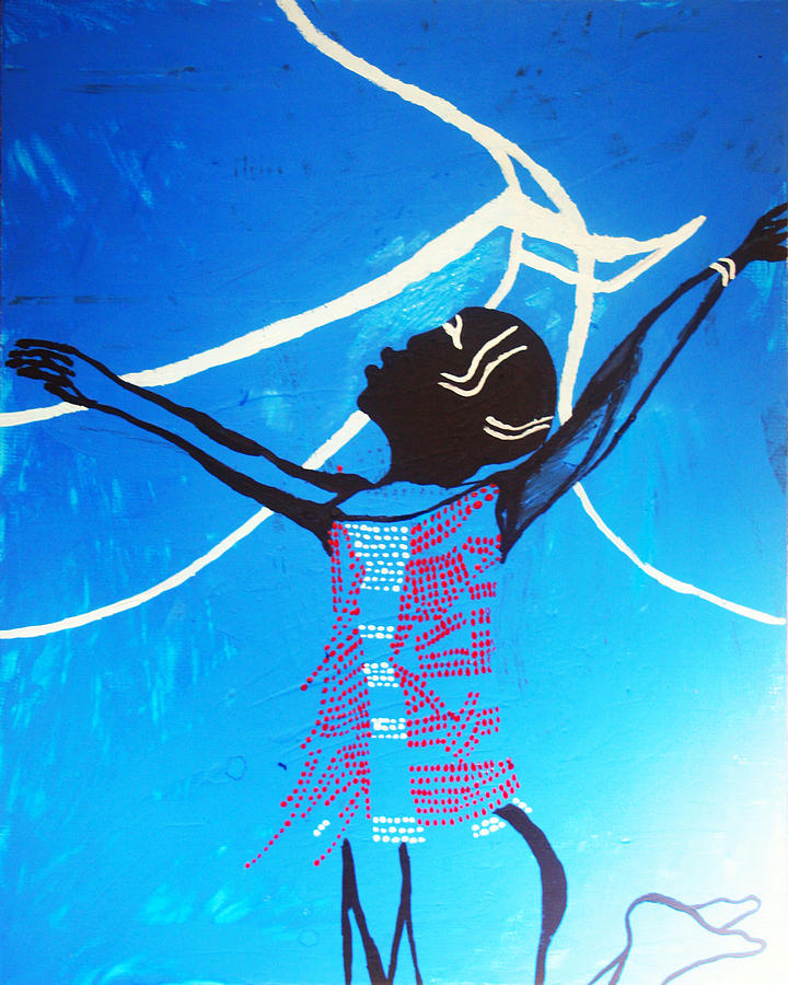 Dinka Dance - South Sudan #29 Painting by Gloria Ssali