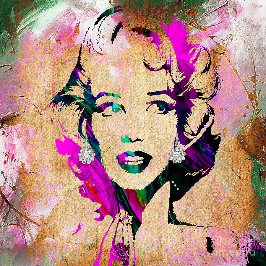 Marilyn Monroe Diamond Earring Collection #30 Mixed Media by Marvin Blaine