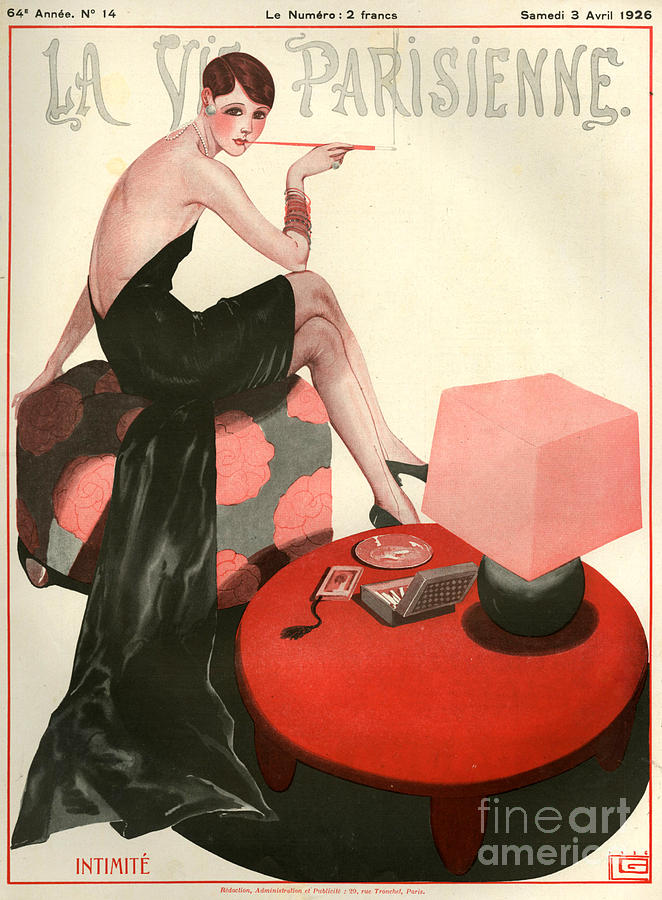 Tobacco Drawing - 1920s France La Vie Parisienne Magazine #291 by The Advertising Archives