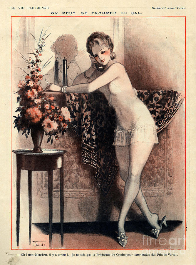 France Drawing - 1920s France La Vie Parisienne Magazine #293 by The Advertising Archives