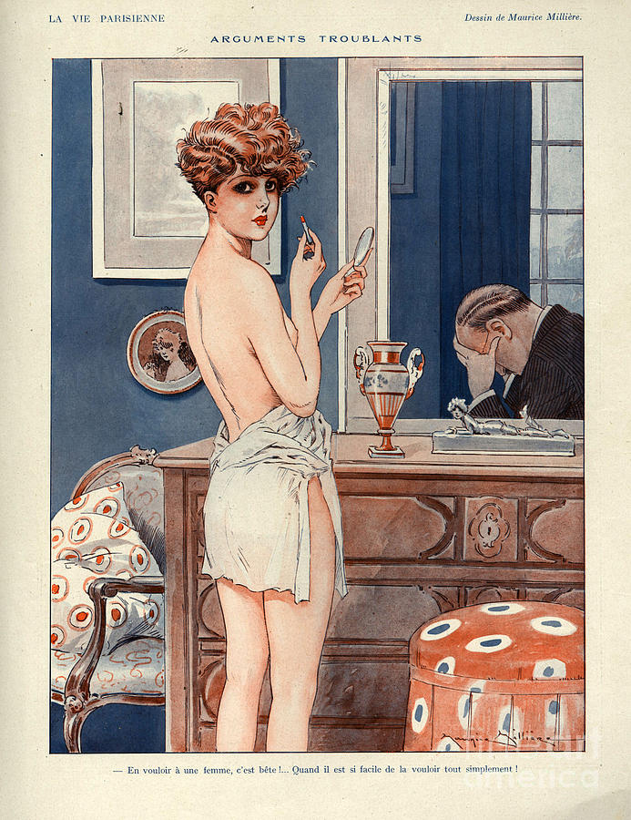 France Drawing - 1920s France La Vie Parisienne Magazine #295 by The Advertising Archives
