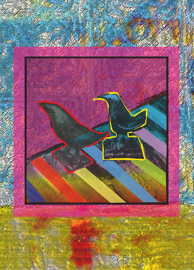 Abstract Painting - 2birdquilt2 by James Raynor