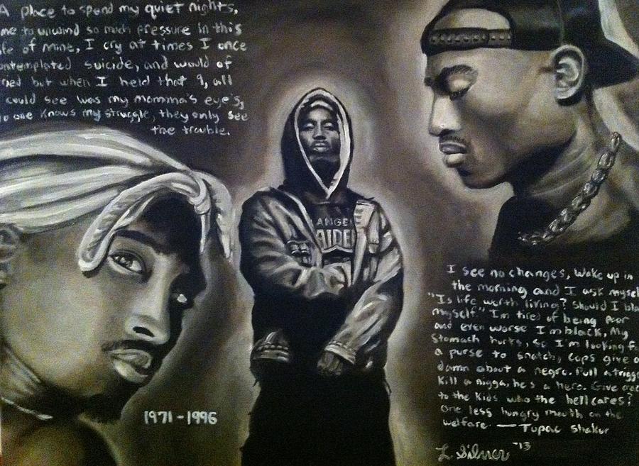 Tupac Painting - 2pac Tribute by Larry Silver