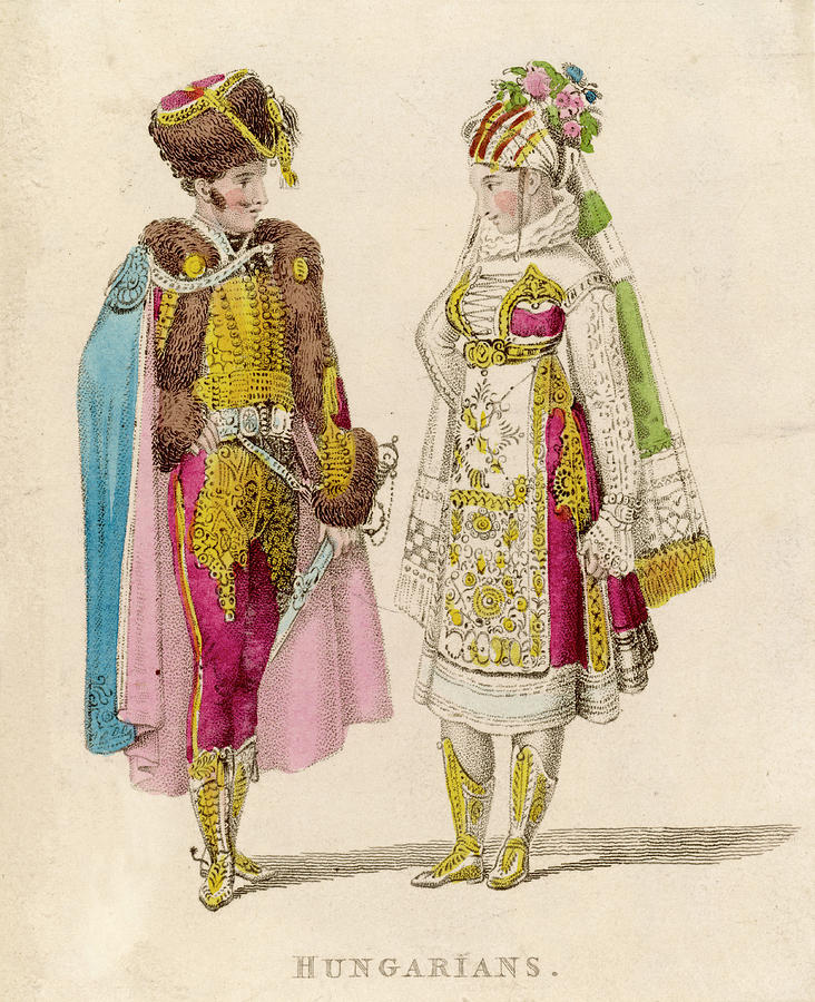 Hungarian Drawing -  Bride And Groom         Date Circa 1820 #3 by Mary Evans Picture Library