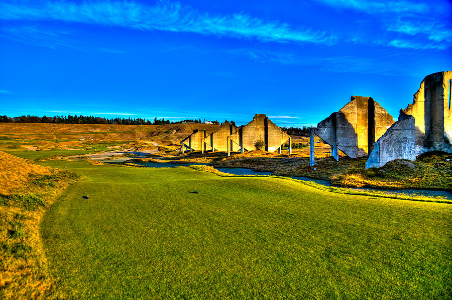 #18 at Chambers Bay Golf Course - Location of the 2015 U.S. Open Tournament #3 Photograph by David Patterson