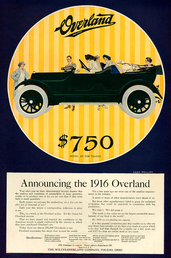 1910s Usa Willys-overland Magazine Photograph by The Advertising ...