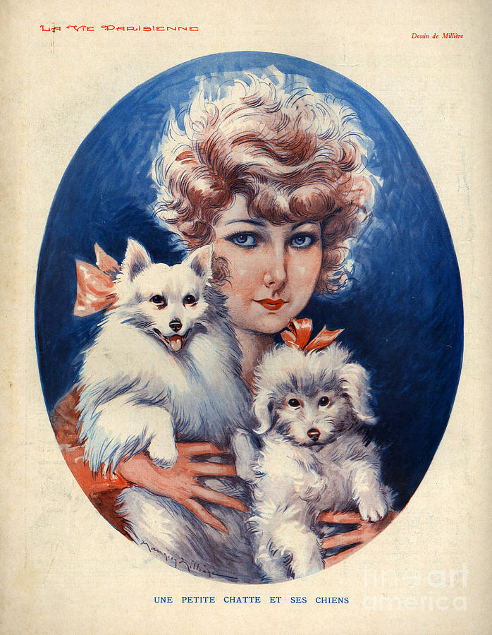 Dog Drawing - 1920s France La Vie Parisienne #3 by The Advertising Archives