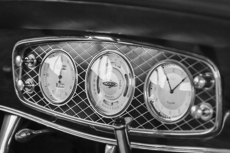 1933 Lincoln KB Judkins Coupe Dashboard Instrument Panel #3 Photograph by Jill Reger