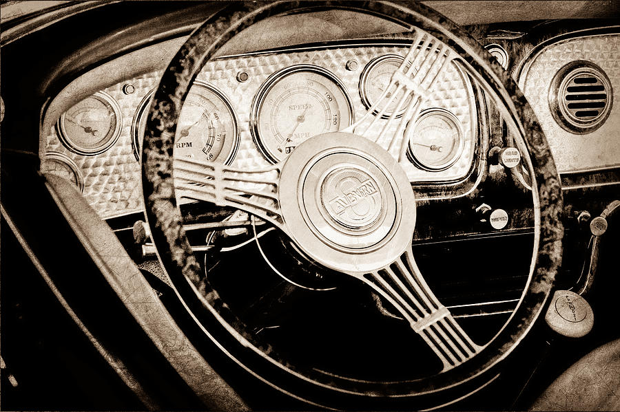 1936 Auburn Speedster Replica Steering Wheel #3 Photograph by Jill Reger