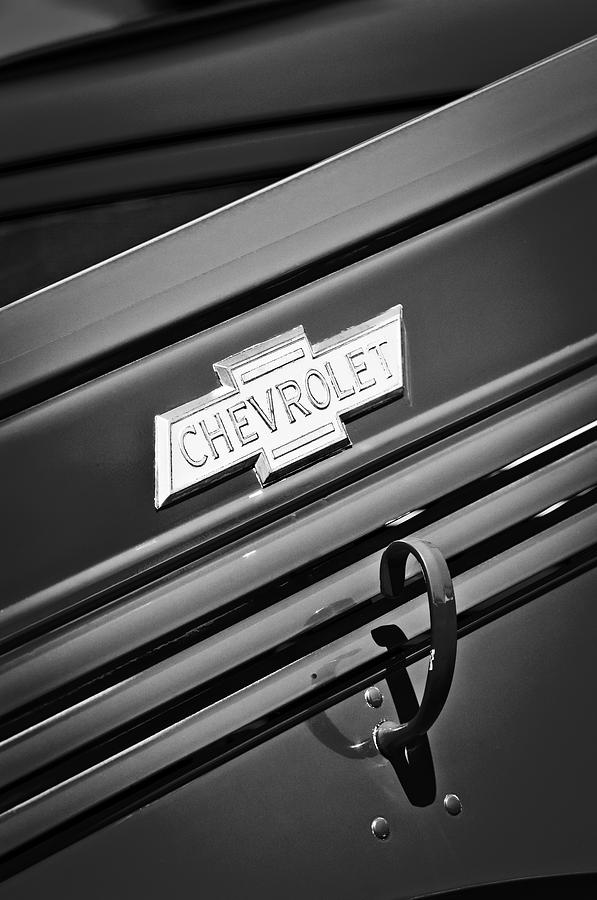 Car Photograph - 1938 Chevrolet Pickup Truck Emblem #3 by Jill Reger