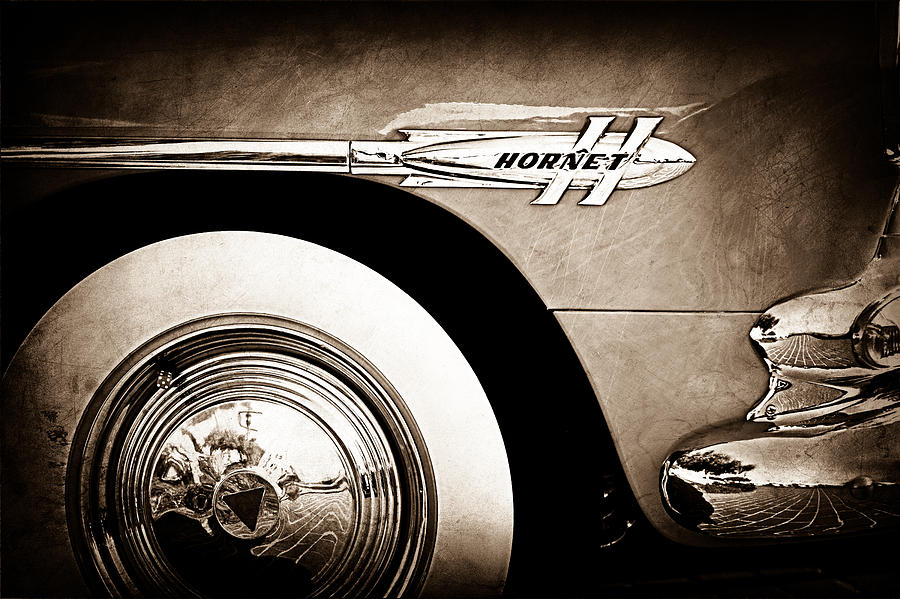 1953 Hudson Hornet Sedan Wheel Emblem #3 Photograph by Jill Reger