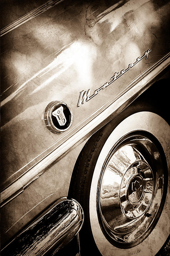 Car Photograph - 1955 Mercury Monterey Wheel Emblem #3 by Jill Reger