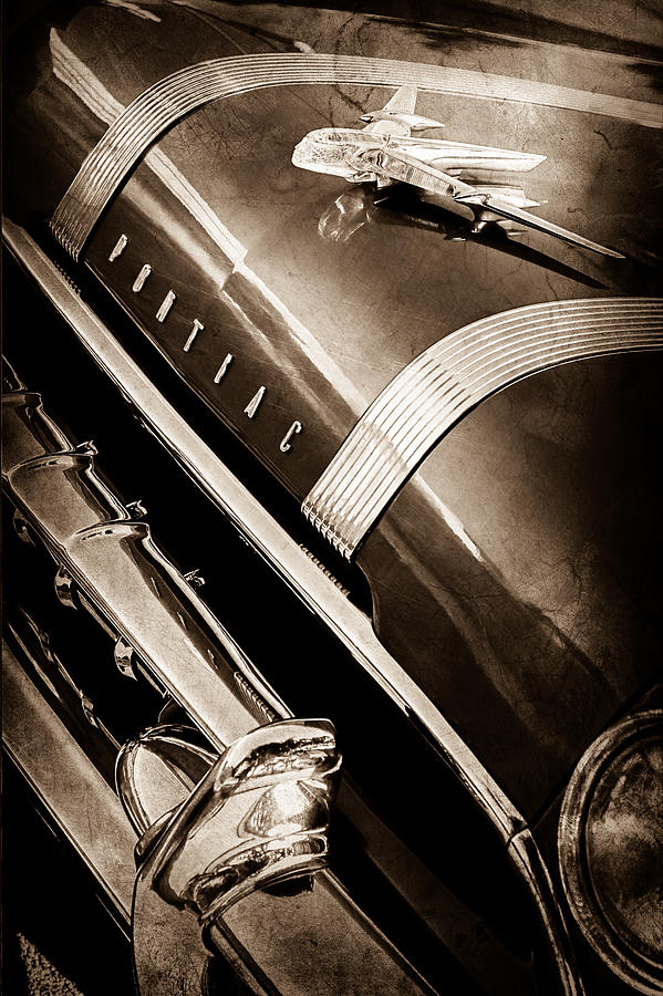 1955 Pontiac Star Chief Grille Emblem - Hood Ornament #3 Photograph by Jill Reger