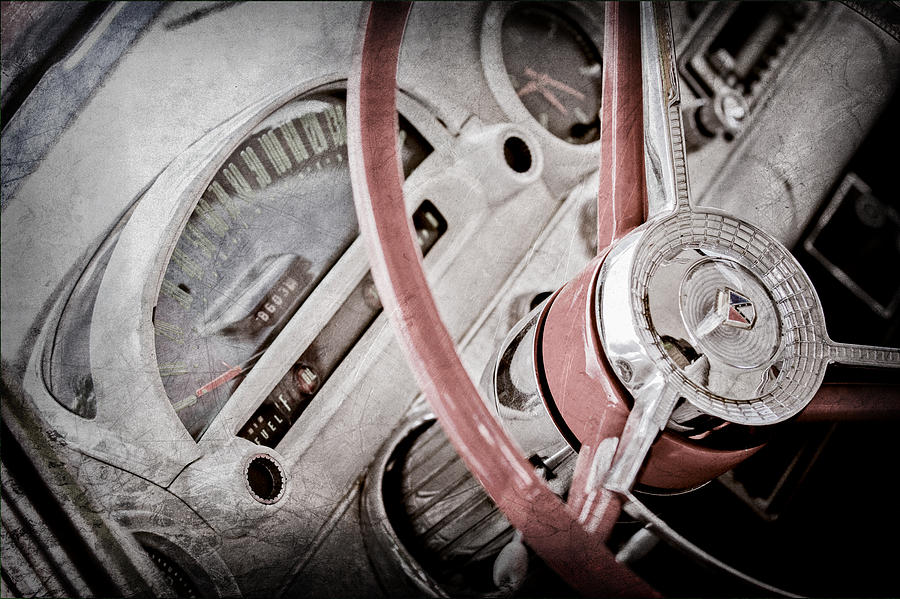 1956 Ford Thunderbird Steering Wheel #3 Photograph by Jill Reger