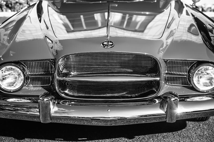 Black And White Photograph - 1957 Dual Ghia Sport Grille #3 by Jill Reger