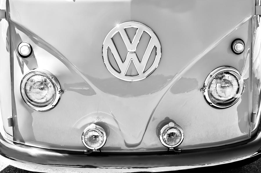 Car Photograph - 1959 Volkswagen VW Panel Delivery Van Emblem #3 by Jill Reger