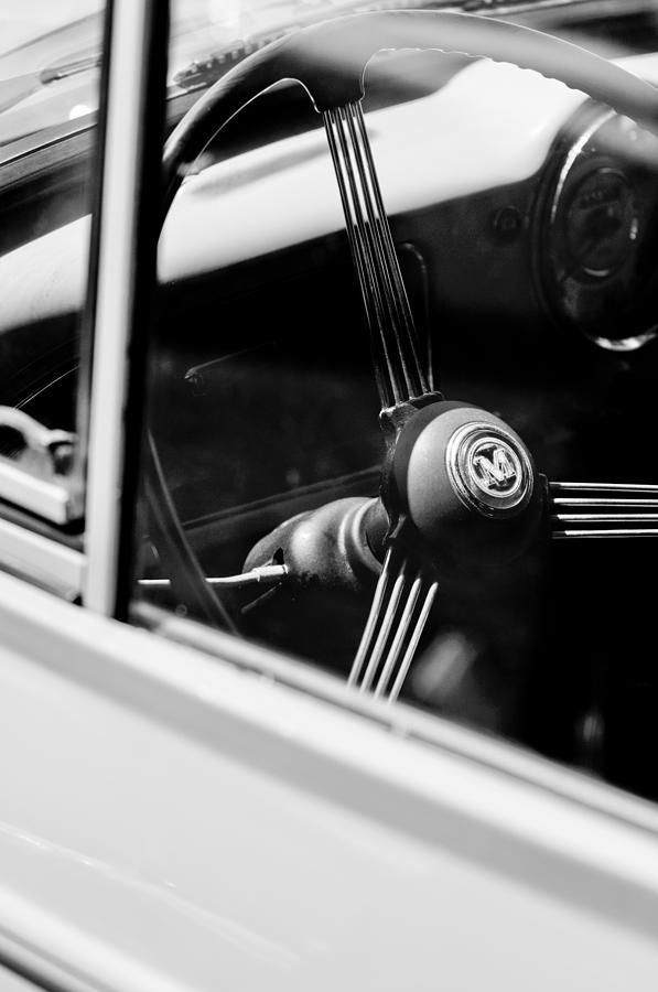 1960 Morris Minor Panel Delivery Truck Steering Wheel Emblem #3 Photograph by Jill Reger