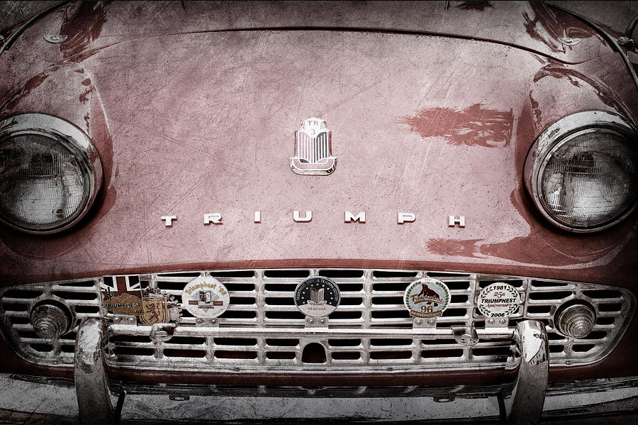1960 Triumph TR 3 Grille Emblems #3 Photograph by Jill Reger