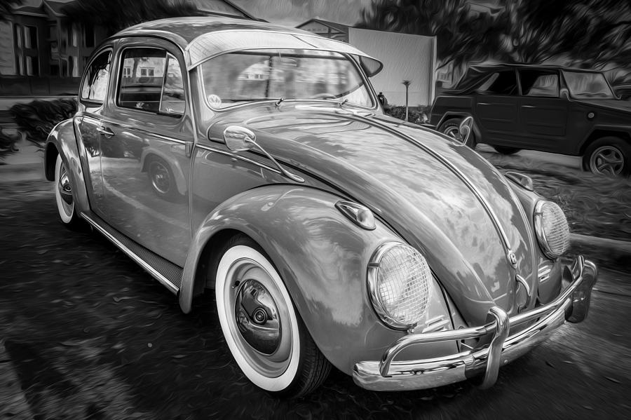1962 Volkswagen Beetle VW Bug BW #3 Photograph by Rich Franco