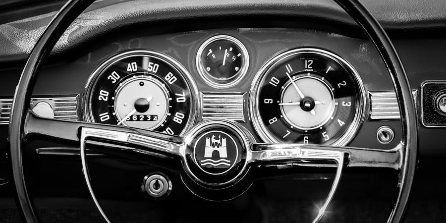 1966 Volkswagen VW Karmann Ghia Steering Wheel #3 Photograph by Jill Reger