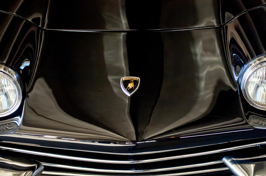 1968 Lamborghini Hood Emblem #3 Photograph by Jill Reger