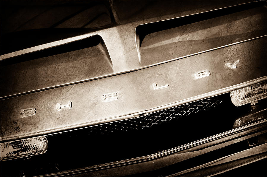 Car Photograph - 1968 Shelby GT 500 KR Fastback Grille Emblem #3 by Jill Reger
