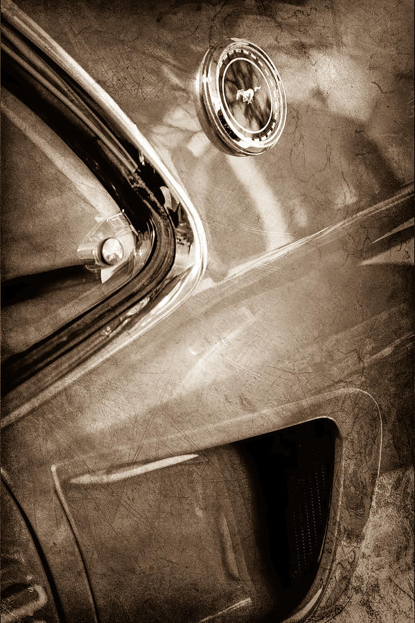 Car Photograph - 1969 Ford Mustang Mach 1 Emblem #3 by Jill Reger