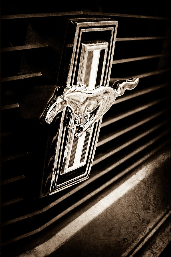 Car Photograph - 1970 Ford Mustang Boss 302 Fastback Grille Emblem #3 by Jill Reger