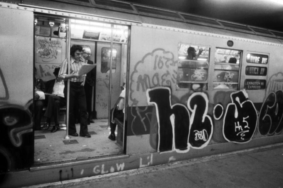 New York City Photograph - 1970s America. Graffiti On A Subway Car #3 by Everett
