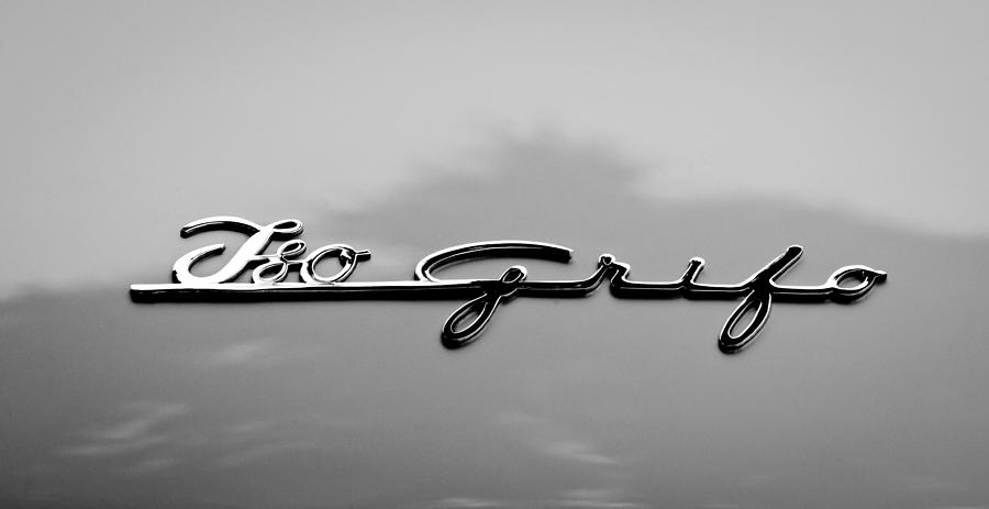 Black And White Photograph - 1971 ISO Grifo Can Am Emblem #3 by Jill Reger