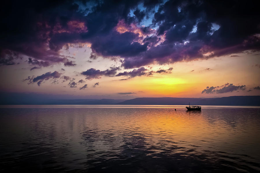 Sunset Photograph - A Calm Settles On The Sea Of Galilee #3 by Reynold Mainse