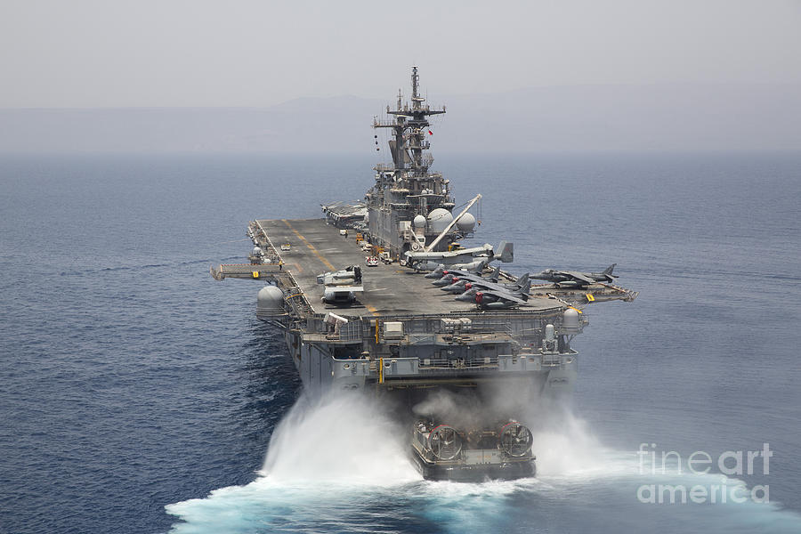 Military Photograph - A Landing Craft Air Cushion Enters by Stocktrek Images Military Photograph - A Landing Craft Air Cushion Enters by Stocktrek Images