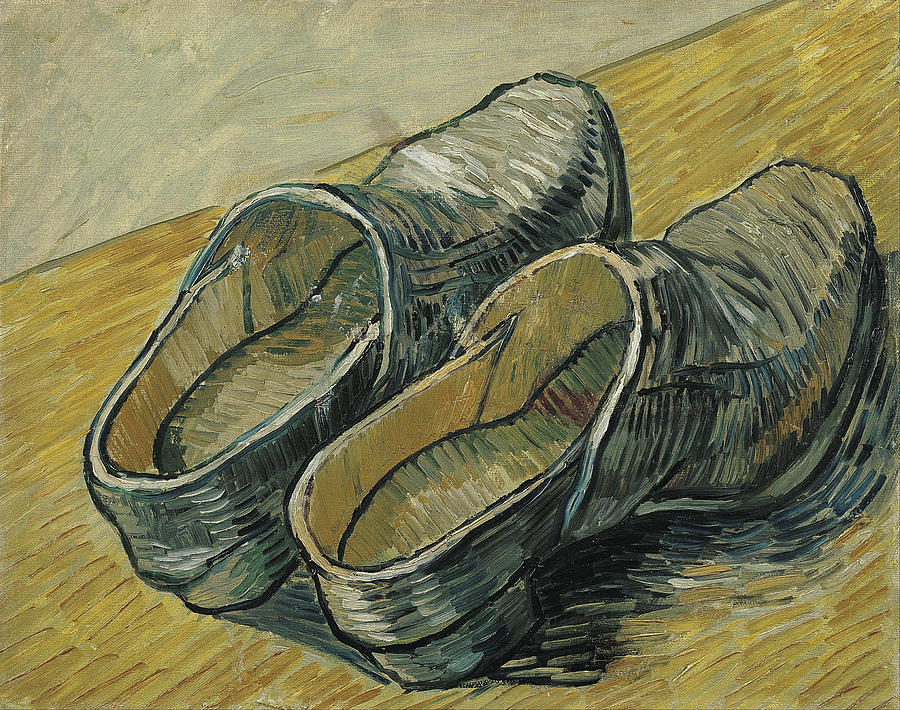 A Pair Of Leather Clogs #3 Painting by Vincent Van Gogh