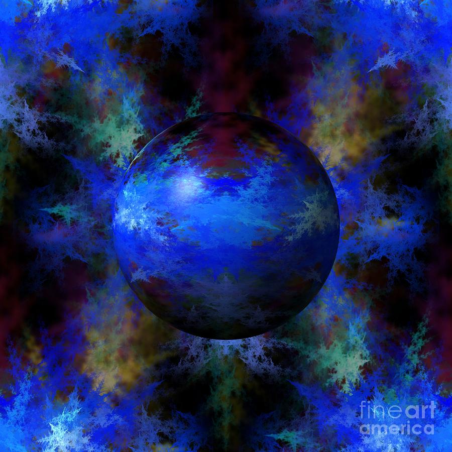 Abstract Blue Globe #3 Digital Art by Henrik Lehnerer