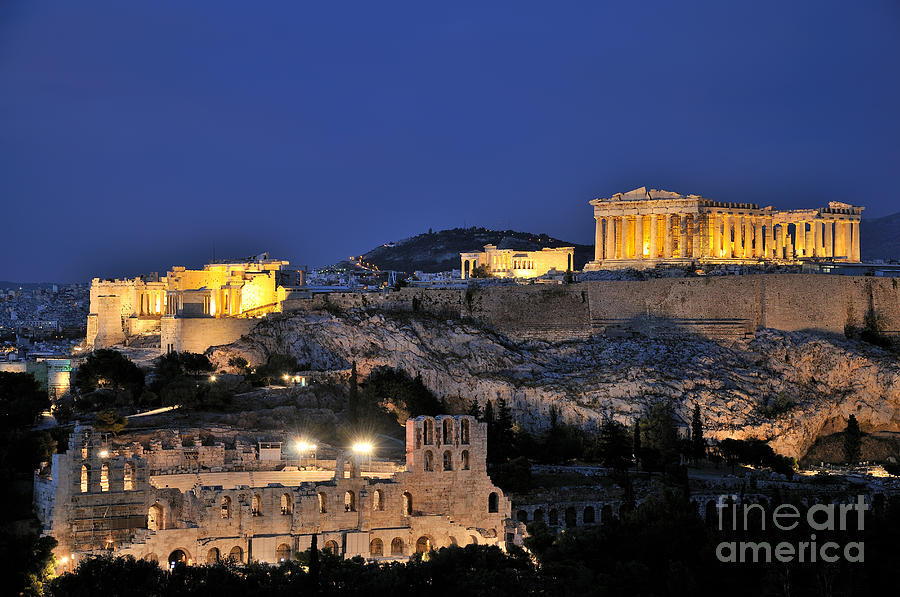 Acropolis of Athens during dusk time #6 Photograph by George Atsametakis
