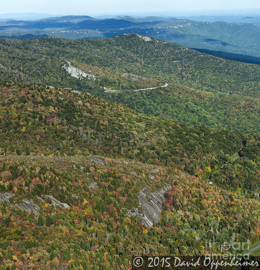 Aerial Photo of Fall Colors on the Blue Ridge Parkway #3 Photograph by David Oppenheimer