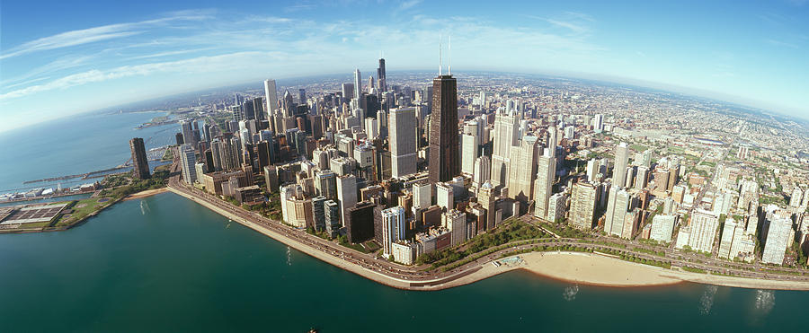 Aerial View Of A City, Chicago, Cook #3 Photograph by Panoramic Images