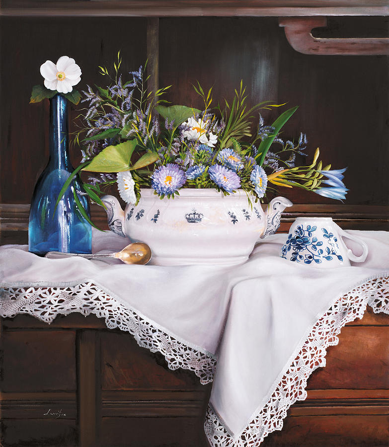 Il Tea Del Pomeriggio Painting by Danka Weitzen