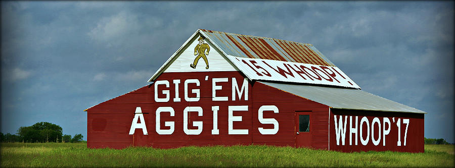 Aggie Barn - Panoramic Photograph by Stephen Stookey