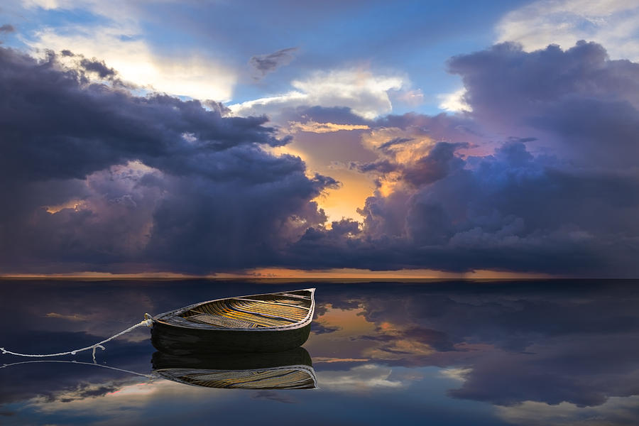Boat Photograph - Alone #1 by Debra and Dave Vanderlaan