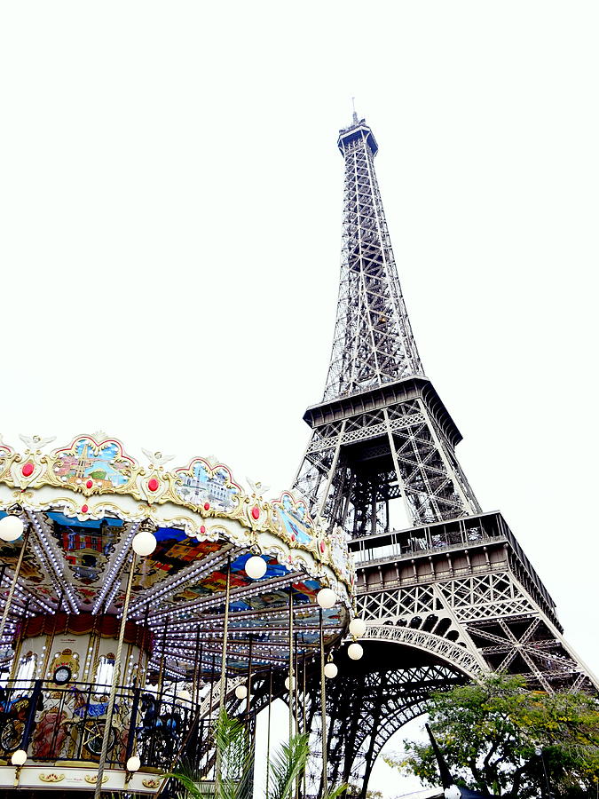 Altered Image Of A Carousel And Eiffel Tower In Paris France Photograph