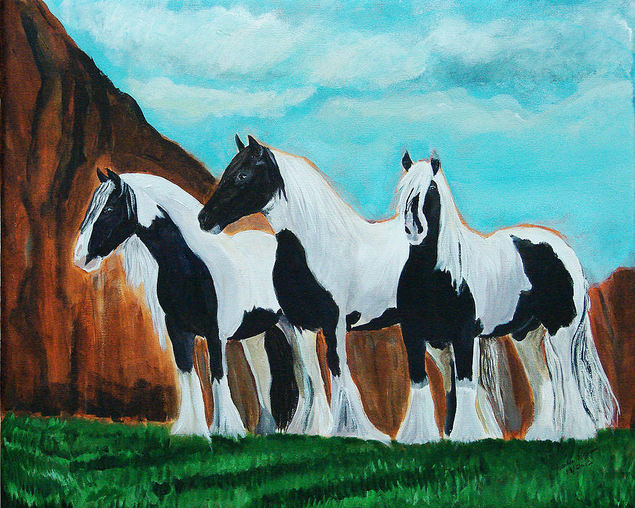 Black And White Painting - 3 Amigos by Frankie Picasso
