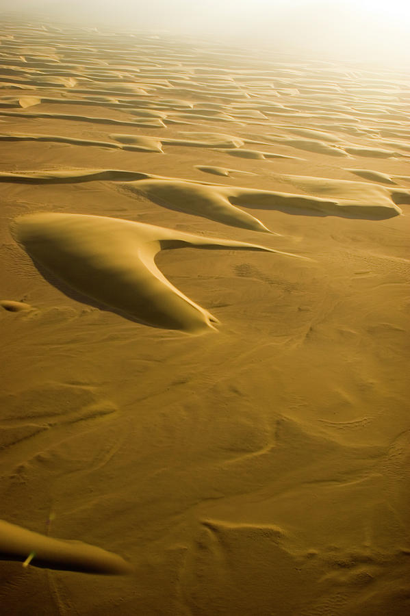 Red Dunes Skeleton Coast Aerial View - Desert Landscape Photograph