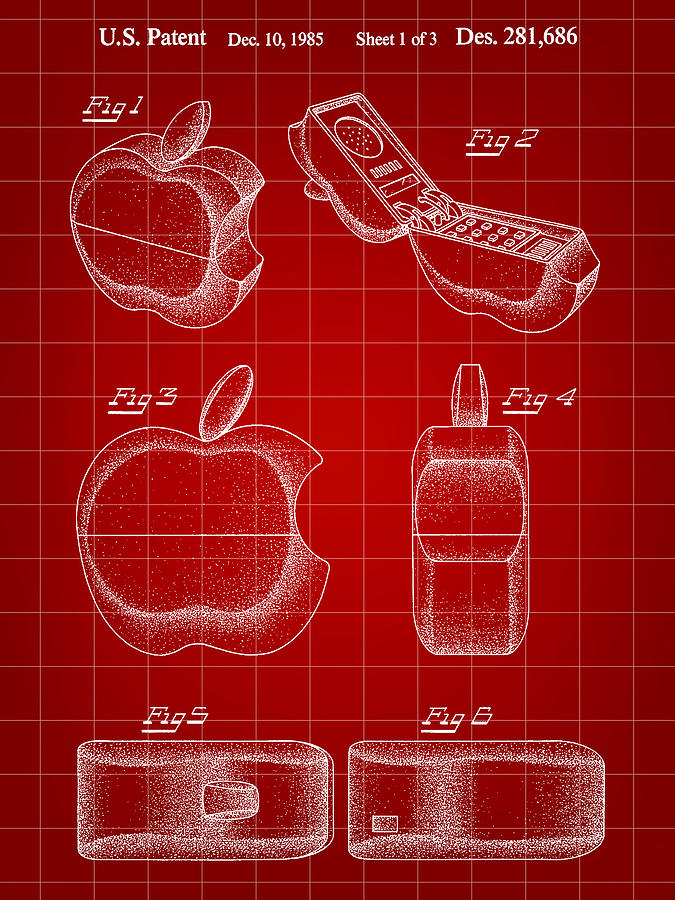 Apple Phone Patent 1985 #4 Digital Art by Stephen Younts