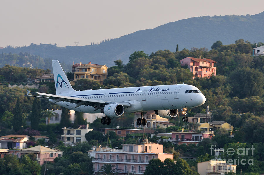 Jet Photograph - Approaching Corfu airport #7 by George Atsametakis